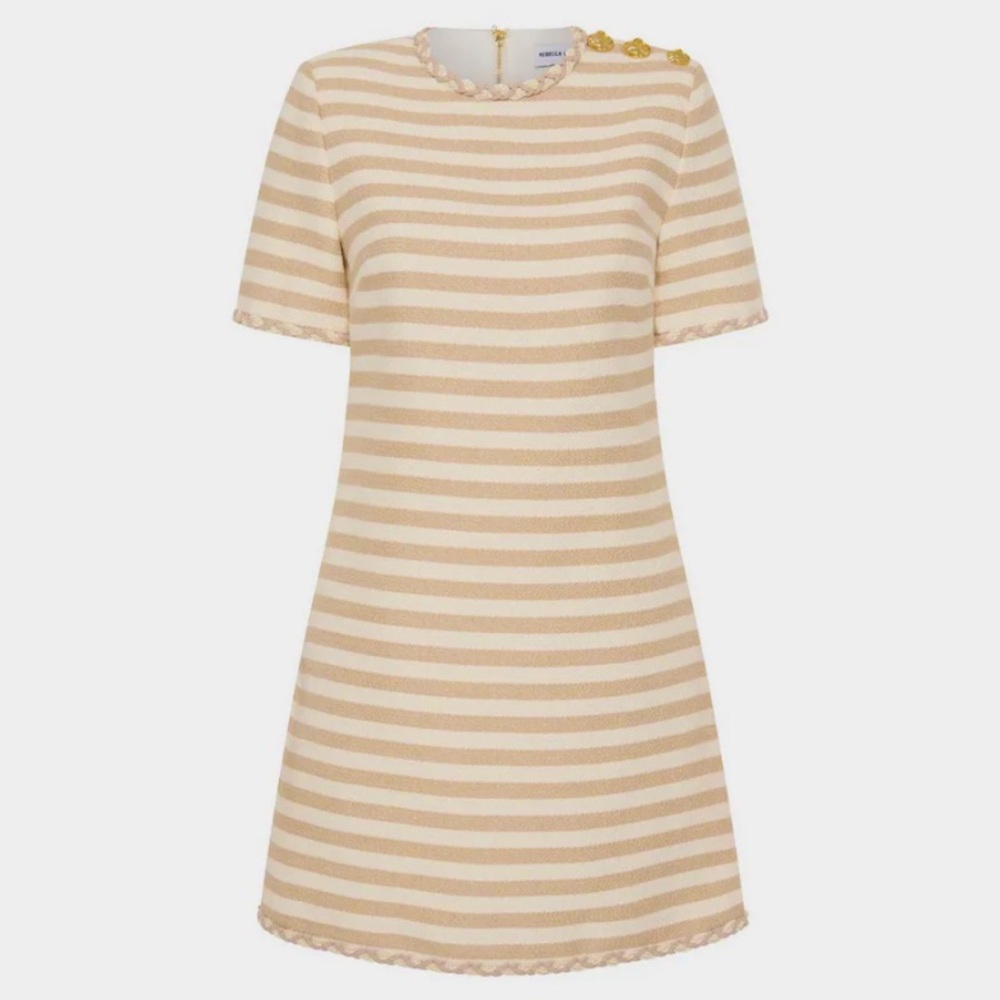 Rebecca Vallance Maurice Tweed Knit Stripe Dress NEW NWT